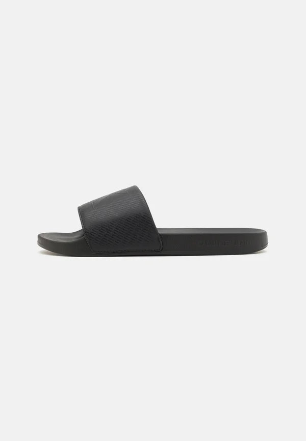 SLIDE PRINT - Pantolette flach - triple black