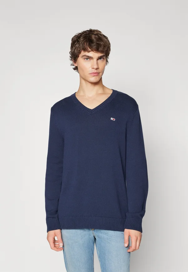 SLIM ESSENTIAL V NECK - Strickpullover - dark night navy