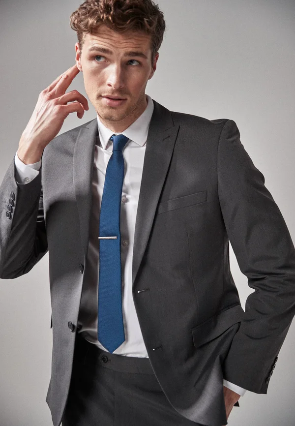 SLIM FIT 2 BUTTON - Anzugsakko - mottled dark grey