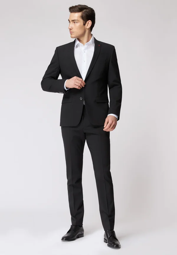 SLIM FIT - 2-TEILIG SET - Anzug - black
