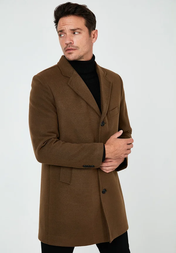 SLIM FIT - Klassischer Mantel - snuff colored