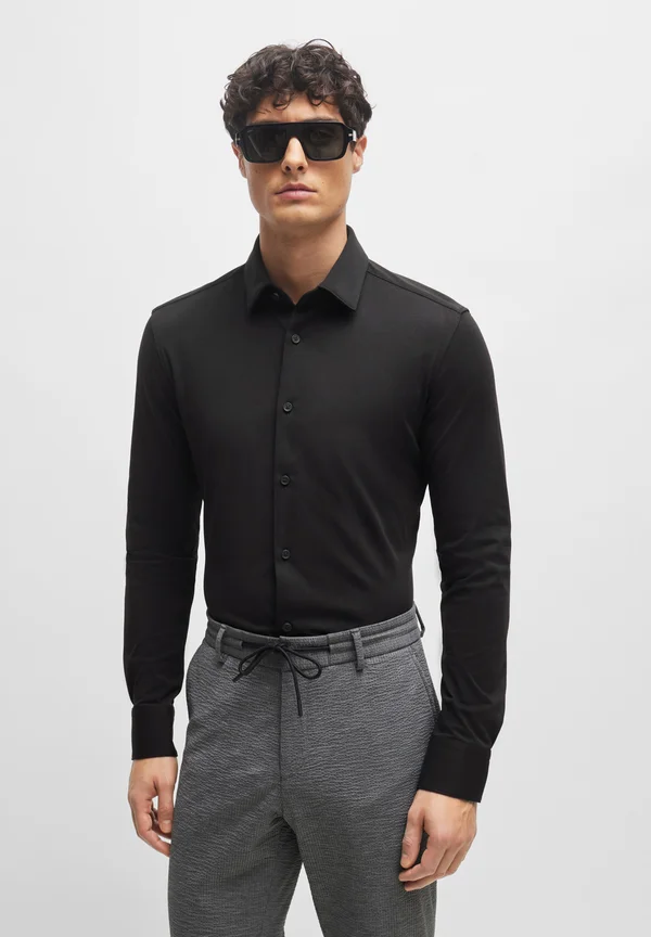 Slim Fit Langarm - Businesshemd - black