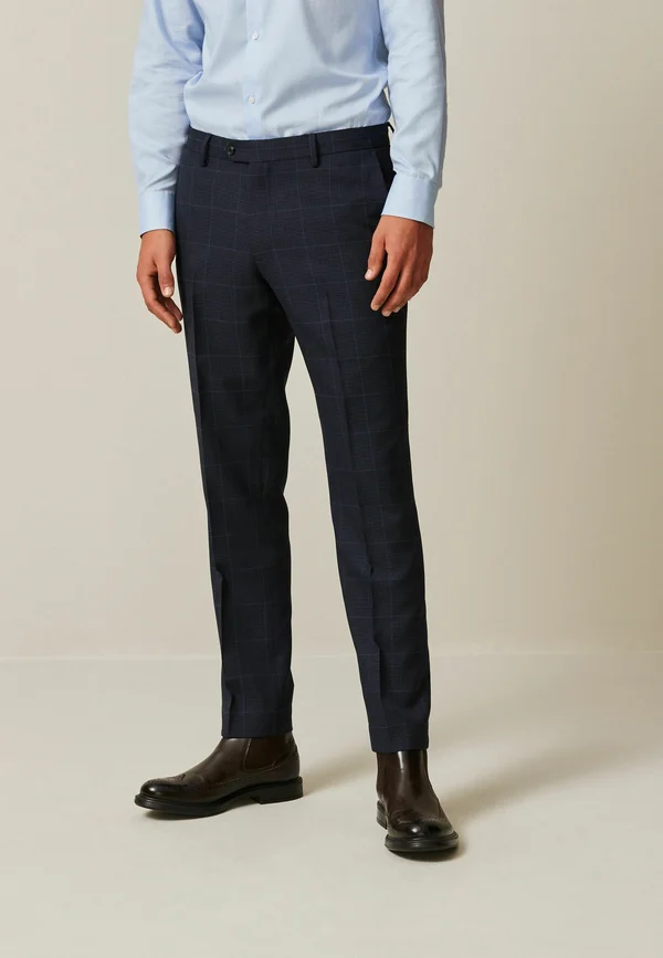 SLIM FIT PRINCE OF WALES CHECK - Anzughose - navy blue