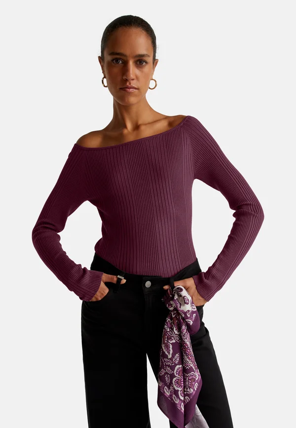 SLIM FIT   - Strickpullover - violet