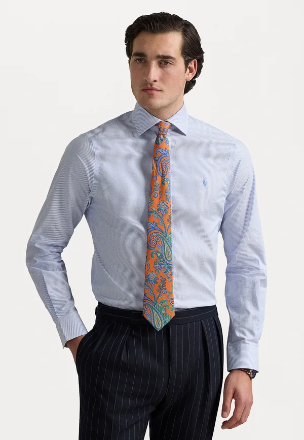 SLIM FIT STRIPED DOBBY SHIRT - Businesshemd - light blue/white