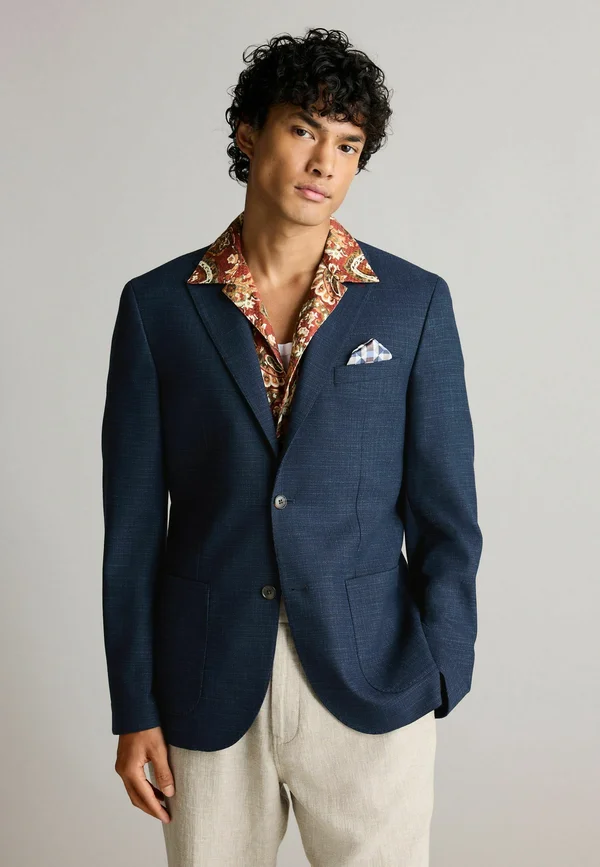 SLIM FIT TEXTURED SMART - Sakko - blue