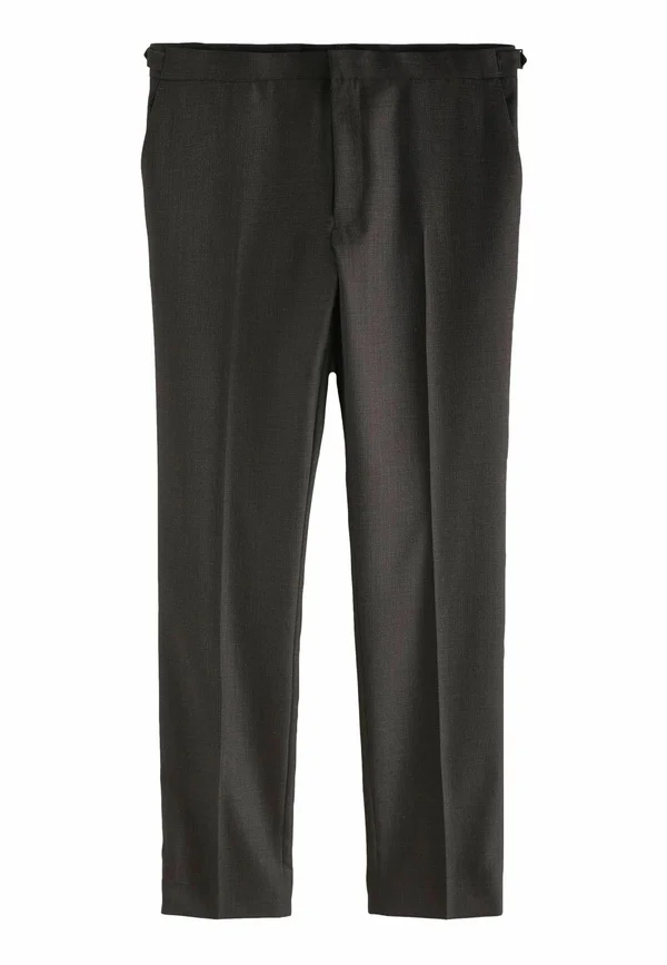SLIM FIT TEXTURED WOOL - Anzughose - brown