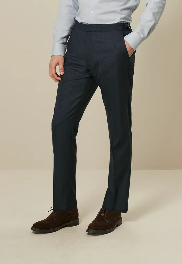 SLIM FIT TEXTURED WOOL - Anzughose - navy