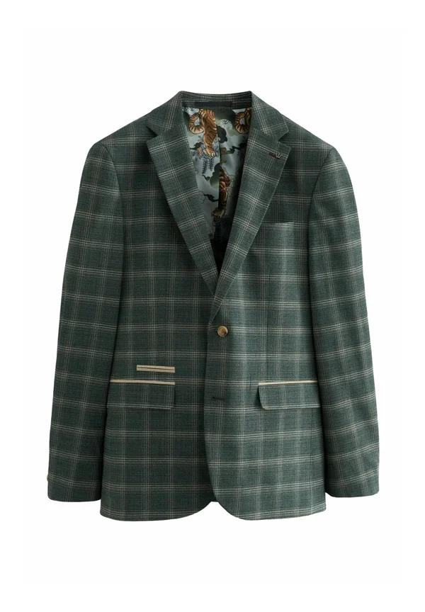 SLIM FIT TRIMMED CHECK - Anzugsakko - green
