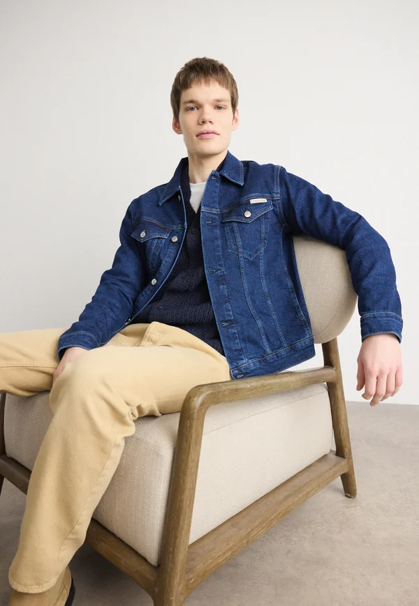SLIM JACKET - Jeansjacke - denim dark