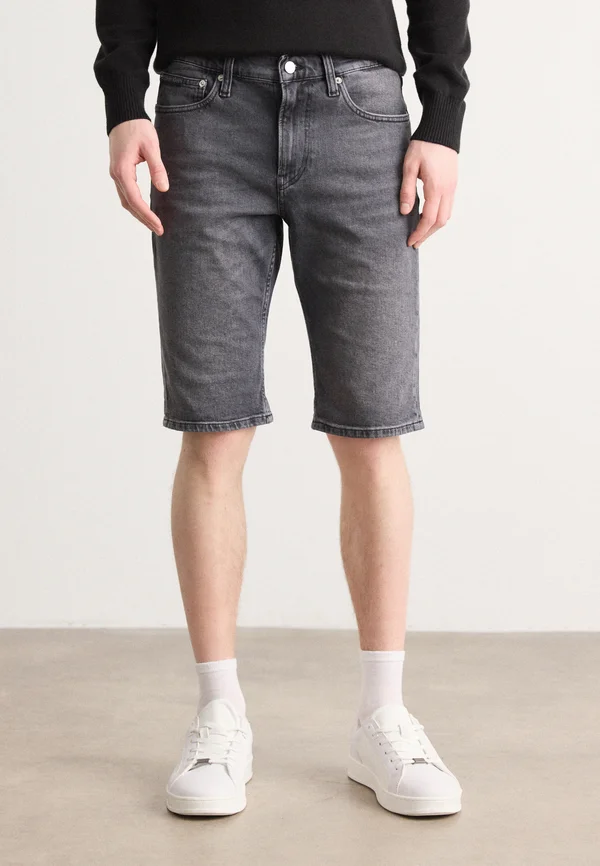 SLIM - Jeans Shorts - denim grey