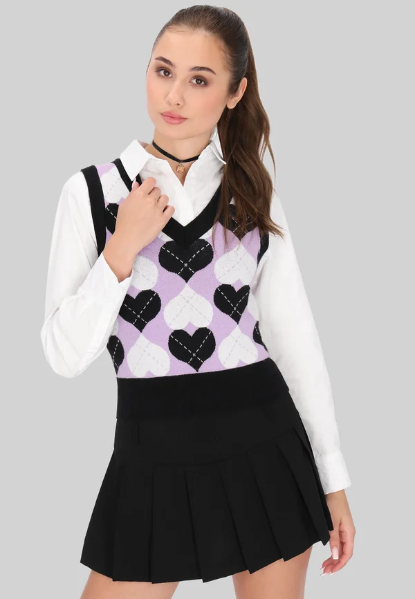 SLIPOVER - Strickpullover - black lilac