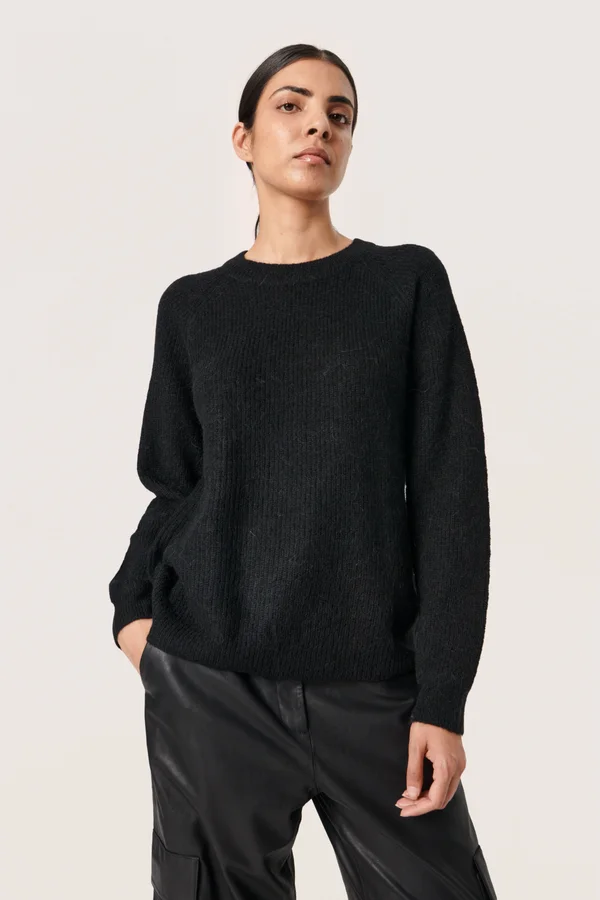 SLTUESDAY RAGLAN PULLOVER LS - Strickpullover - black