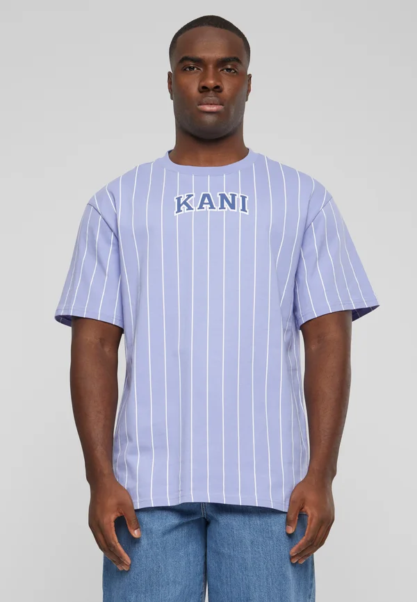 SMALL SERIF STRIPE  - T-Shirt print - lilac white