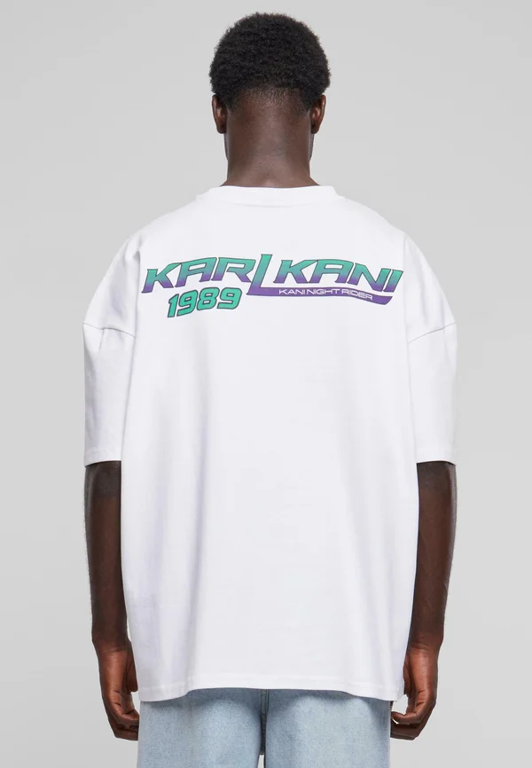 SMALL SIGNATURE BOXY NIGHT RIDER TEE - T-Shirt print - white