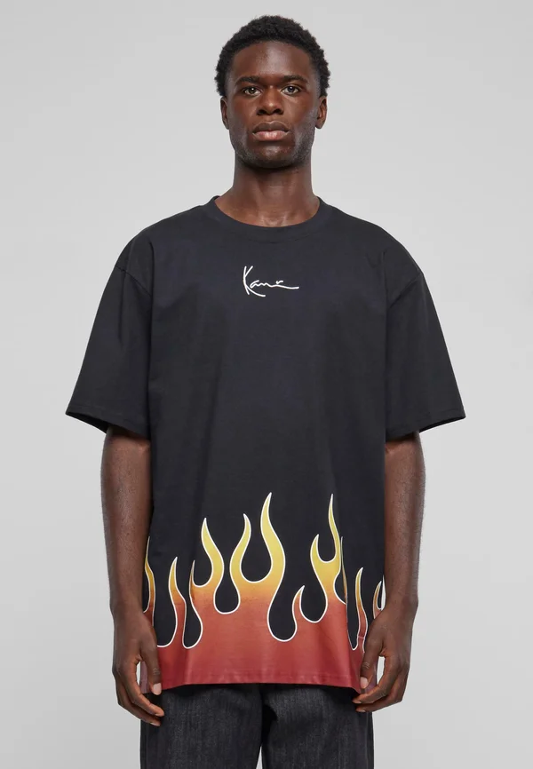 SMALL SIGNATURE FLAME  - T-Shirt print - black