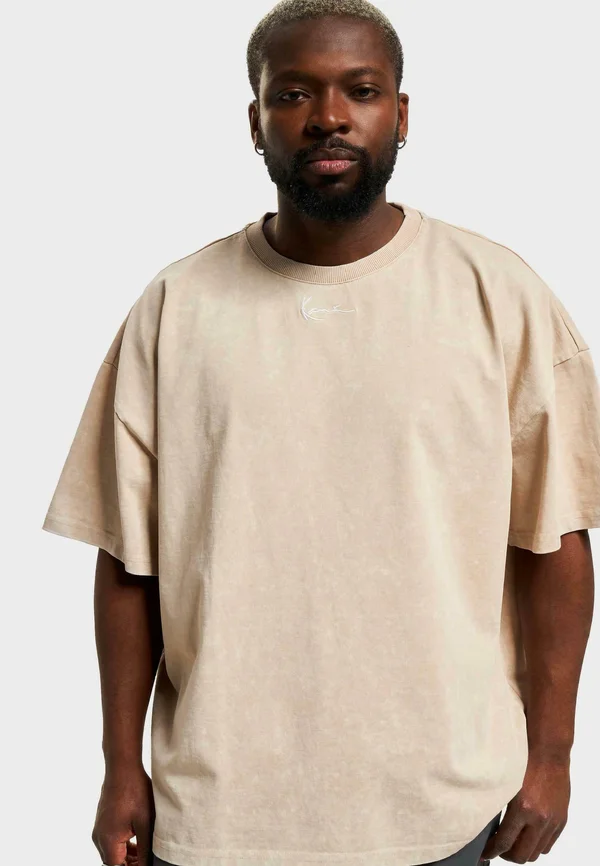 SMALL SIGNATURE HEAVY BOXY  - T-Shirt basic - taupe