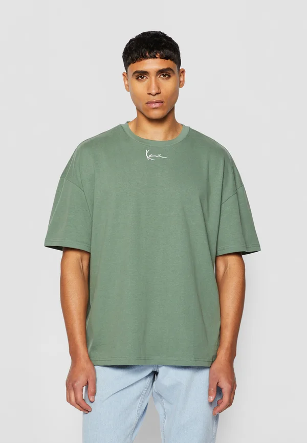 SMALL SIGNATURE HEAVY  BOXY - T-Shirt print - dusty green