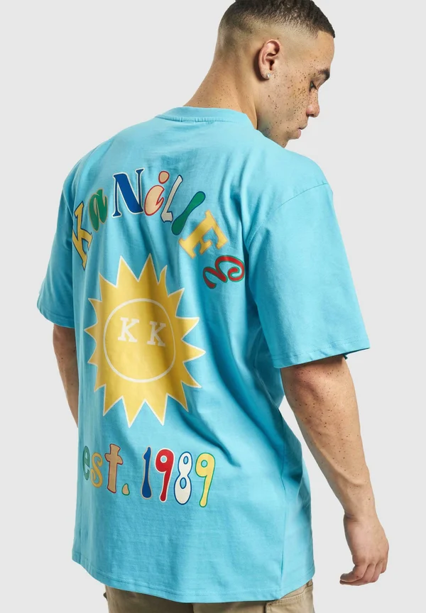 SMALL SIGNATURE LIFE  - T-Shirt print - cyan blue