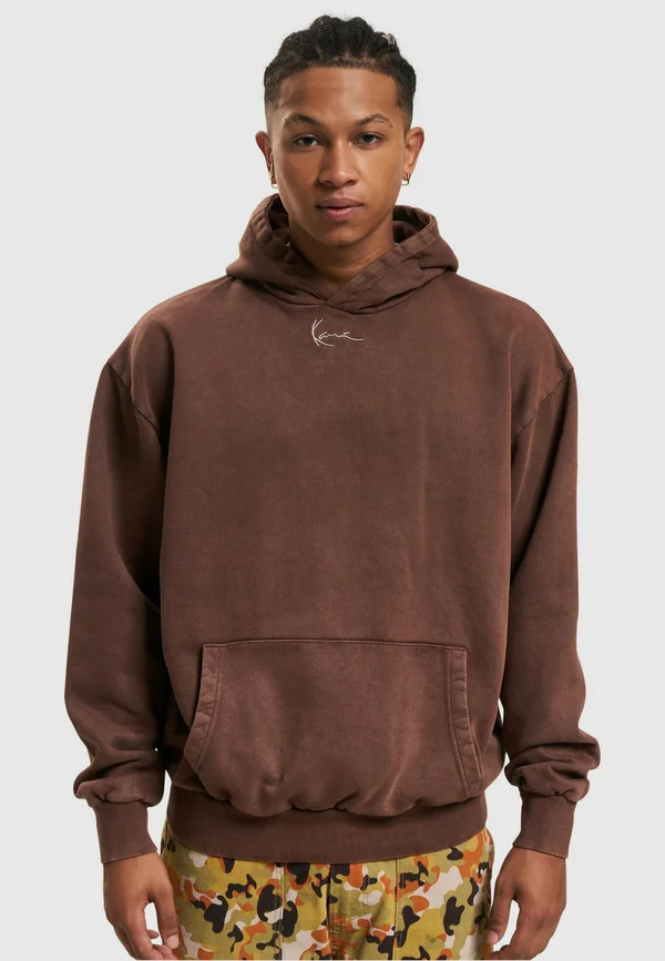 SMALL SIGNATURE OS HEAVY SWEAT WASHED - Kapuzenpullover - brown