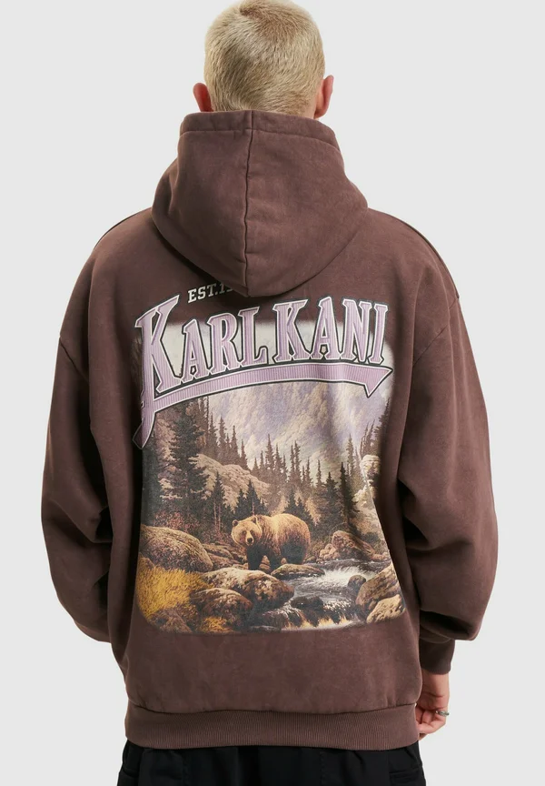 SMALL SIGNATURE OS WASHED HEAVY SWEAT LANDSE - Kapuzenpullover - brown