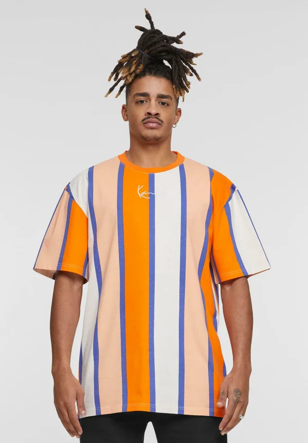 SMALL SIGNATURE STRIPE - T-Shirt print - orange apricot off white