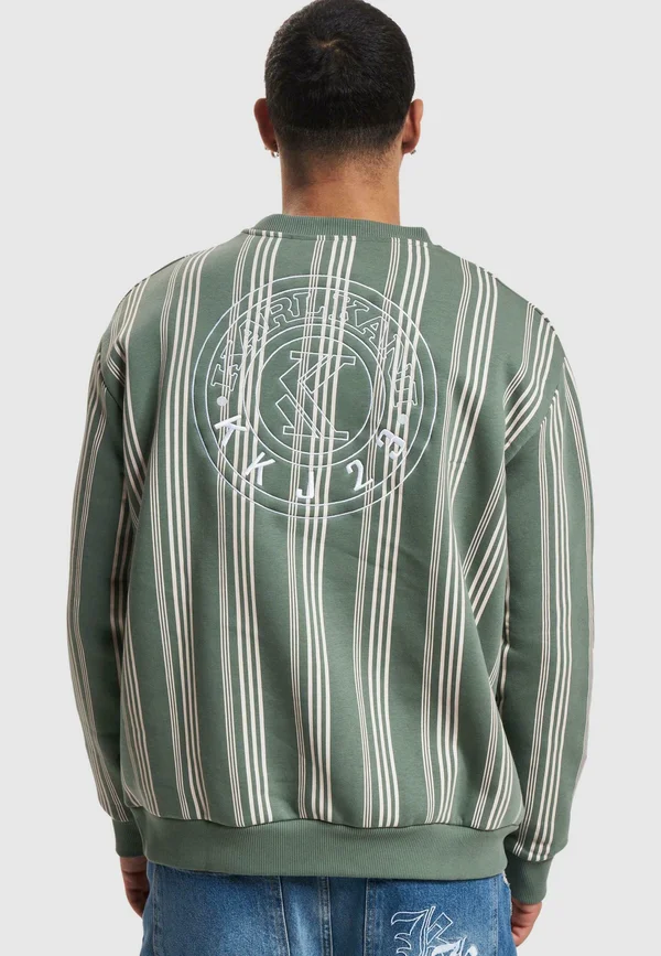 SMALL SIGNATURE STRIPED CREW - Sweatshirt - dusty green off white