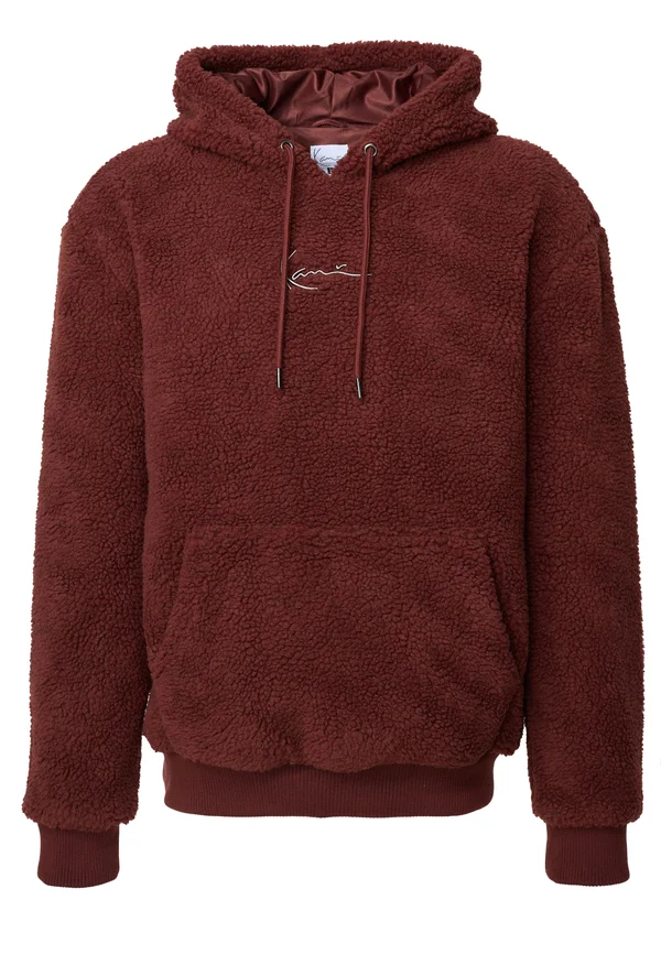 SMALL SIGNATURE TEDDY HOODIE  - Kapuzenpullover - wine red