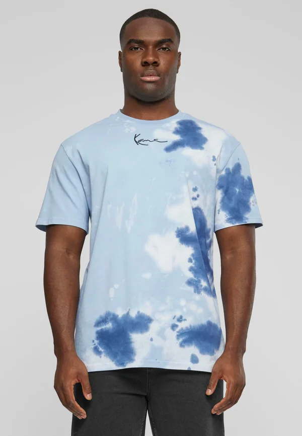 SMALL SIGNATURE TIE DYE DINER - T-Shirt print - light blue navy