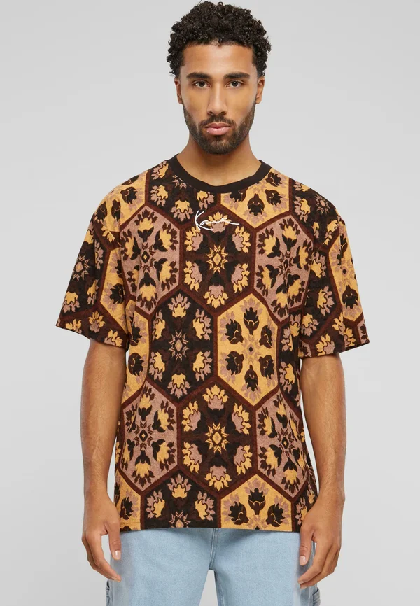 SMALL SIGNATURE TILE TEE - T-Shirt print - brown sand taupe