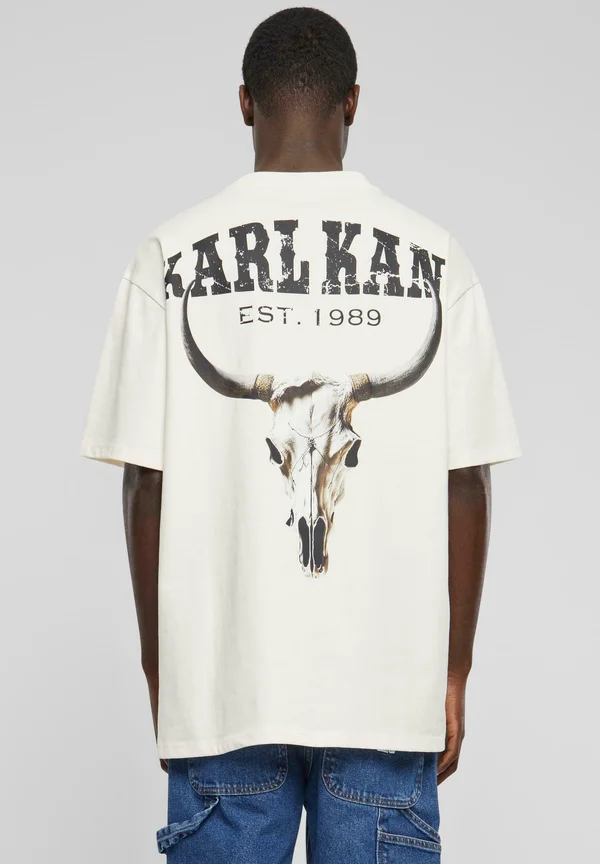 SMALL SIGNATURE WASHED HEAVY SKULL - T-Shirt print - off white