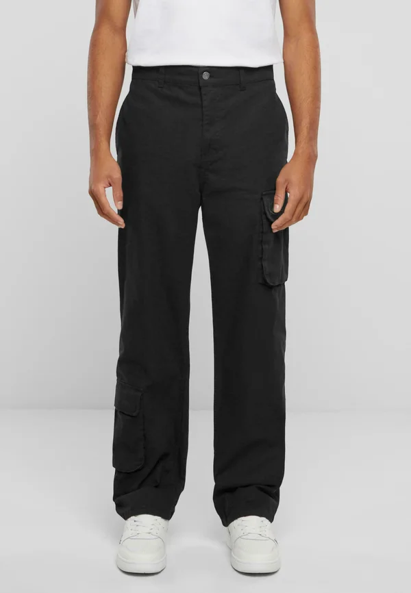 SMALL SIGNATURE WASHED RIBSTOP - Cargohose - black