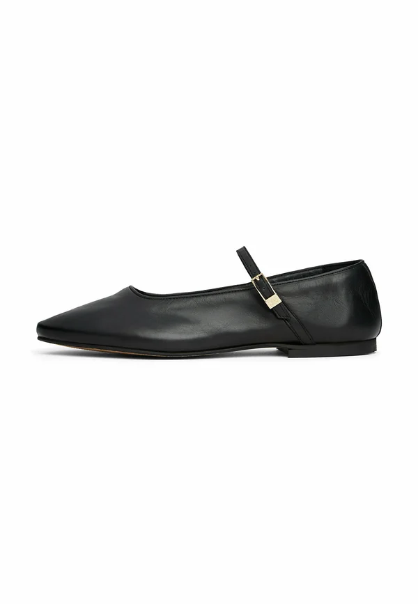 SMOOTH MARYJANE - Riemchenballerina - black