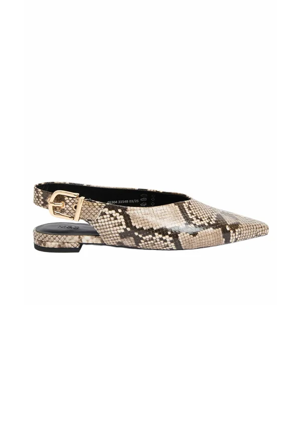 SNAKE POINTED FLAT - Sling-Ballerina - brown mix