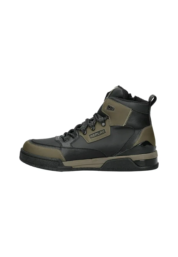 Sneaker high - black mil green