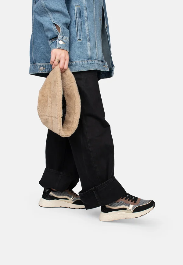 Sneaker low - black with brown combination