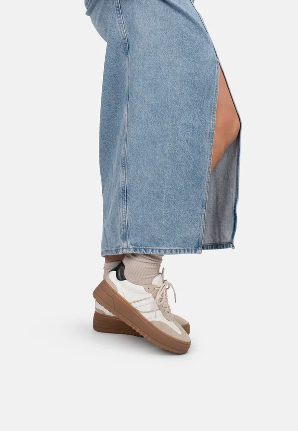 Sneaker low - white with beige combination
