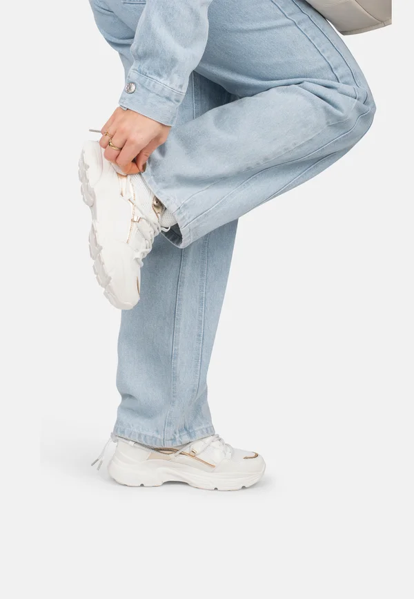 Sneaker low - white with gold combination
