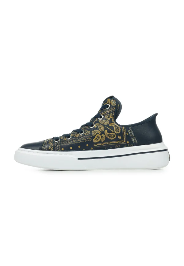 SNOOP ONE - Sneaker low - navy gold bandana print leather