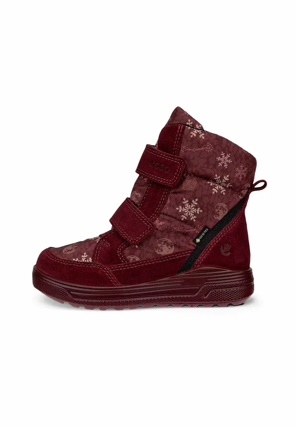 Snowboot/Winterstiefel - dunkles rubinrot schneeflockendruck