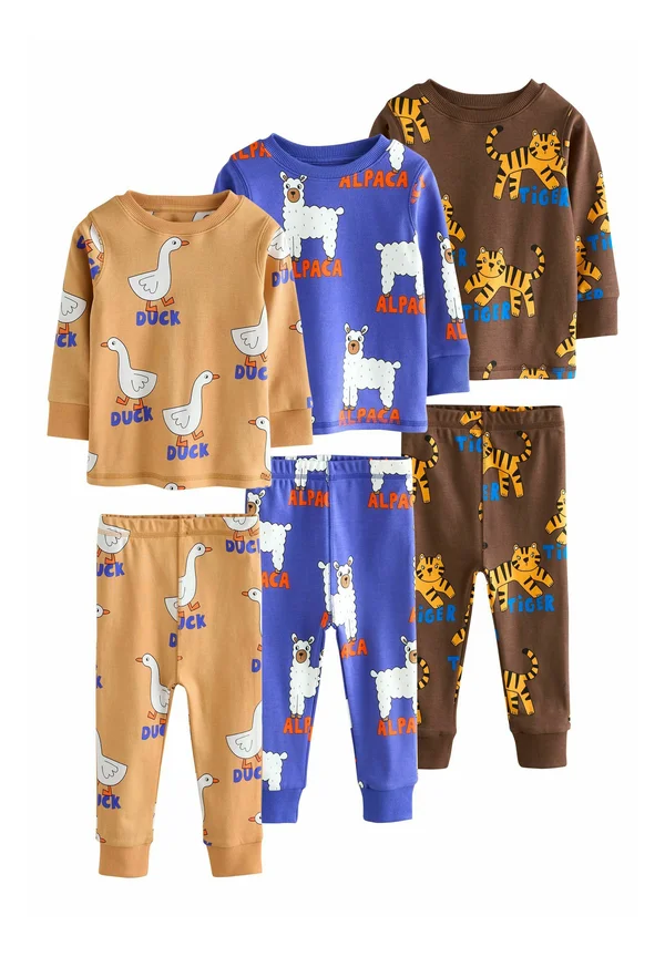 SNUGGLE 3 PACK SET - Nachtwäsche Set - blue/brown animal