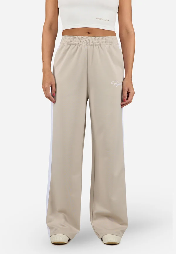 SOBOYA TRACKPANTS - Jogginghose - light beige/white