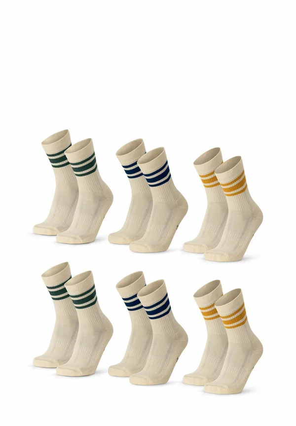 Socken - offwhite green stripes navy stripes mustard stripes
