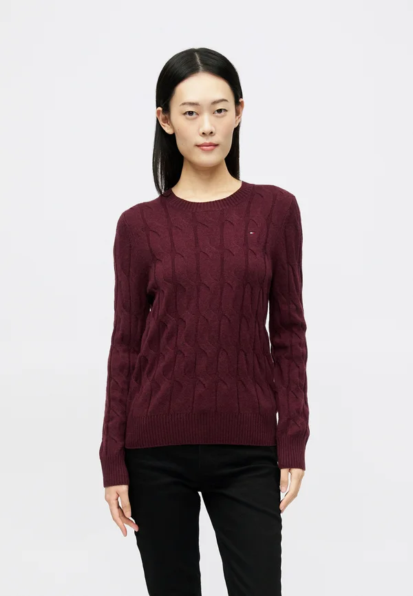 SOFT CABLE  - Strickpullover - deep burgundy