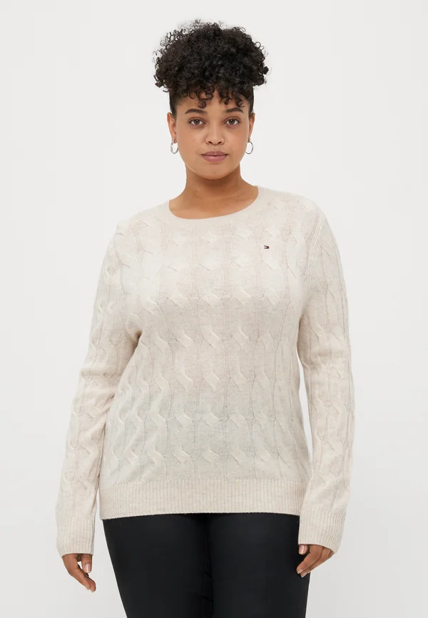 SOFT CABLE - Strickpullover - heather oatmilk