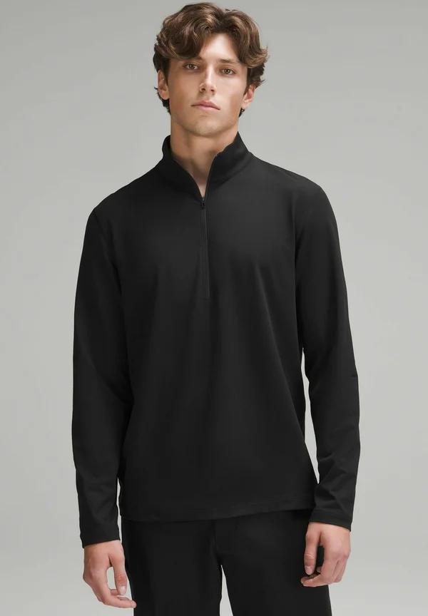 SOFT JERSEY HALF-ZIP - Langarmshirt - black