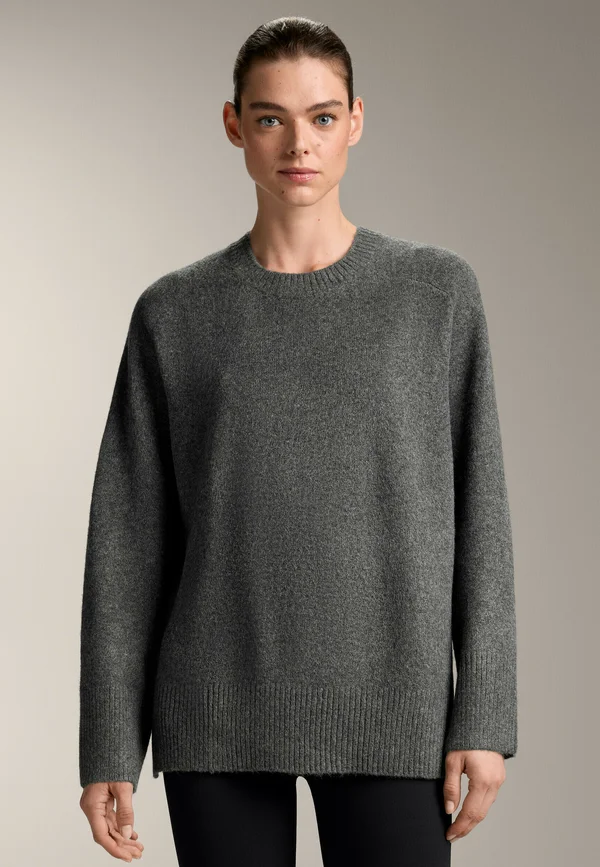 SOFT KNIT ROUND NECK - Strickpullover - mottled grey