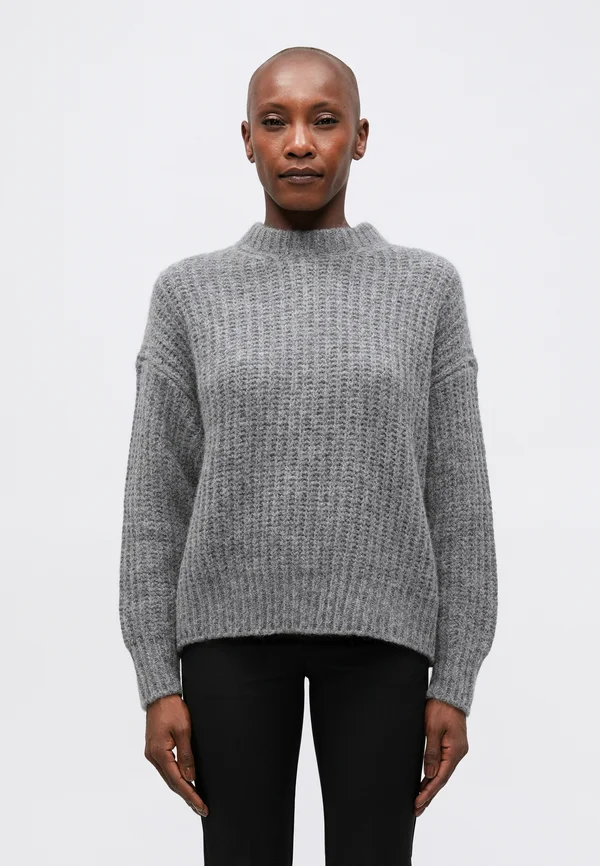 SOFT SWEATER - Strickpullover - grey melange
