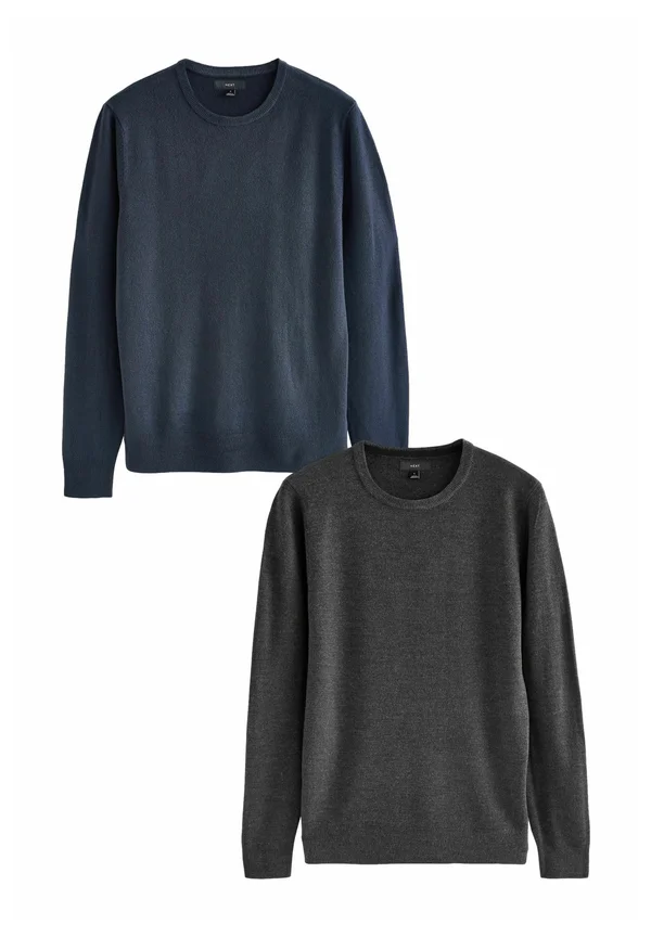 SOFT TOUCH 2 PACK - Strickpullover - navy blue charcoal grey