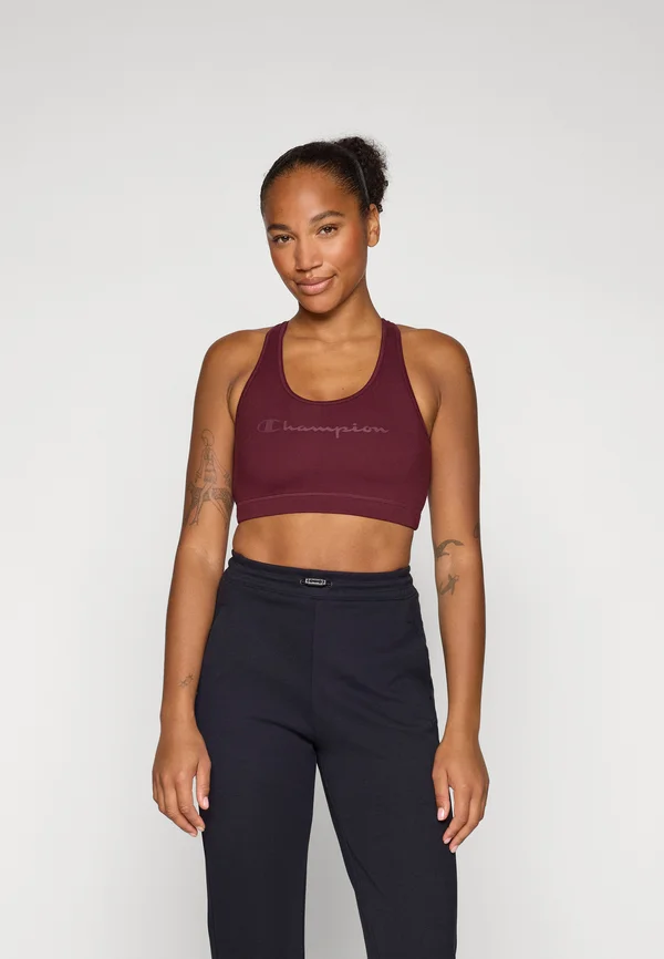 SOFT TOUCH BRA LIGHT SUPPORT WITH LARGE LOGO - Sport-BH mit leichter Stützkraft - bordeaux